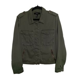 Forever 21‎ Women's Utility Jacket Front Flap & Zipper Pockets Size Medium